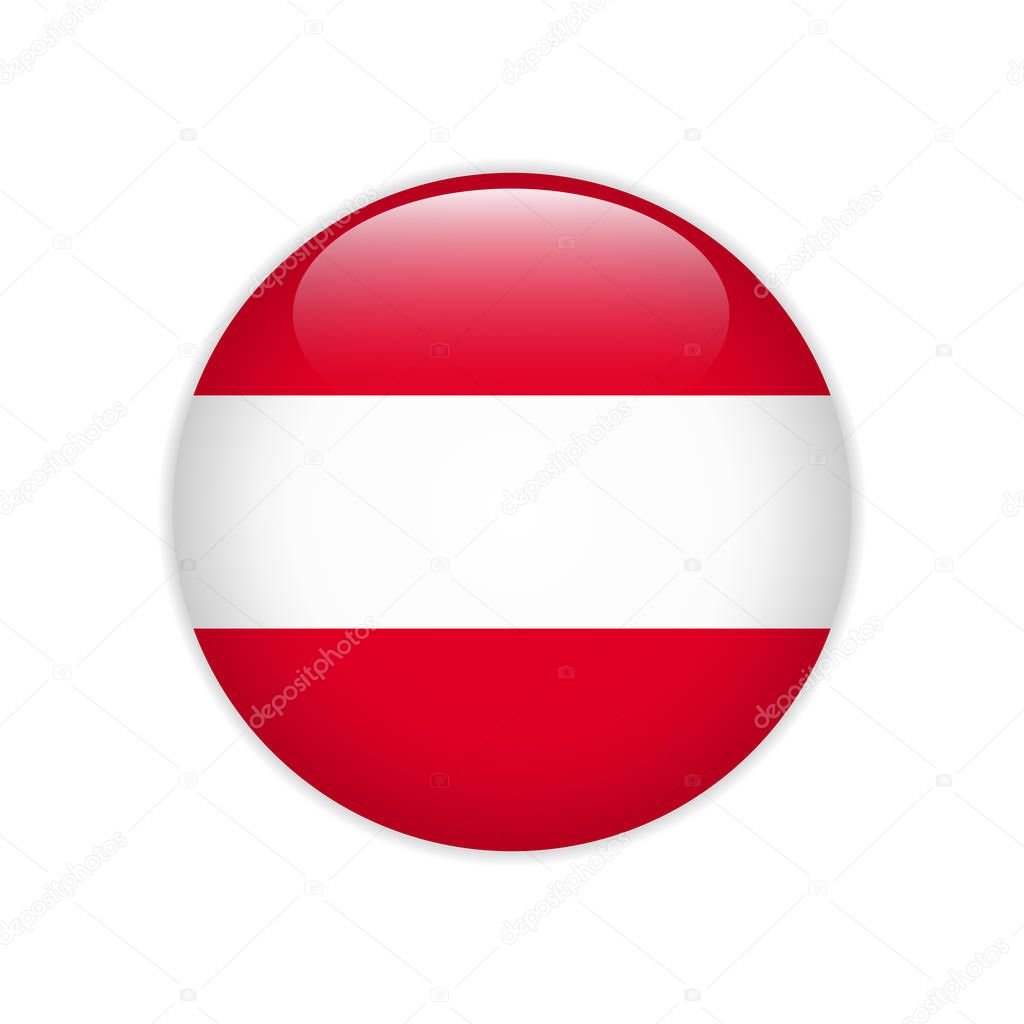 Austria flag on button