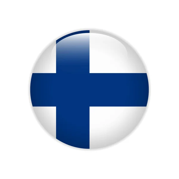 Finnland Flagge Auf Knopf — Stockvektor