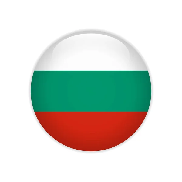 Vlajka Bulharska Tlačítko — Stockový vektor