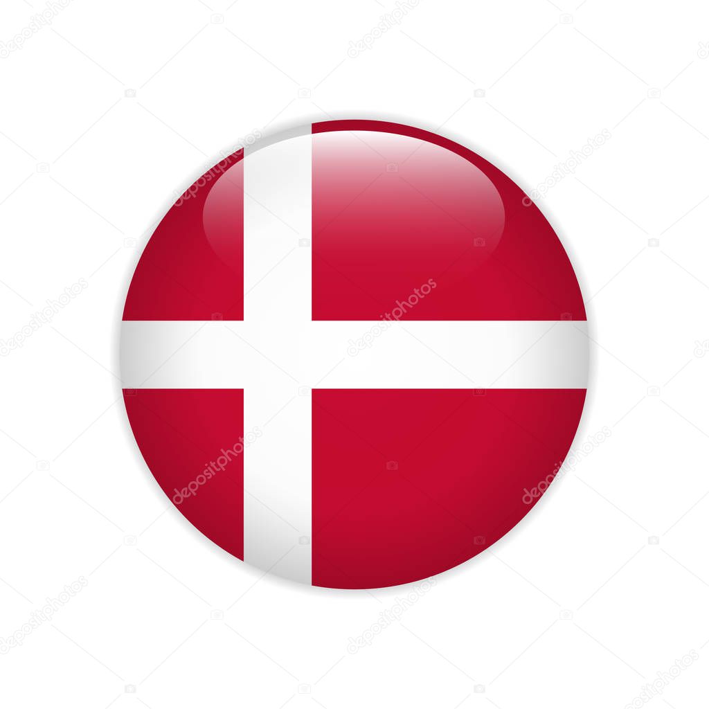Denmark flag on button