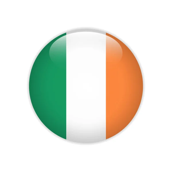 Ireland Flag Button — Stock Vector