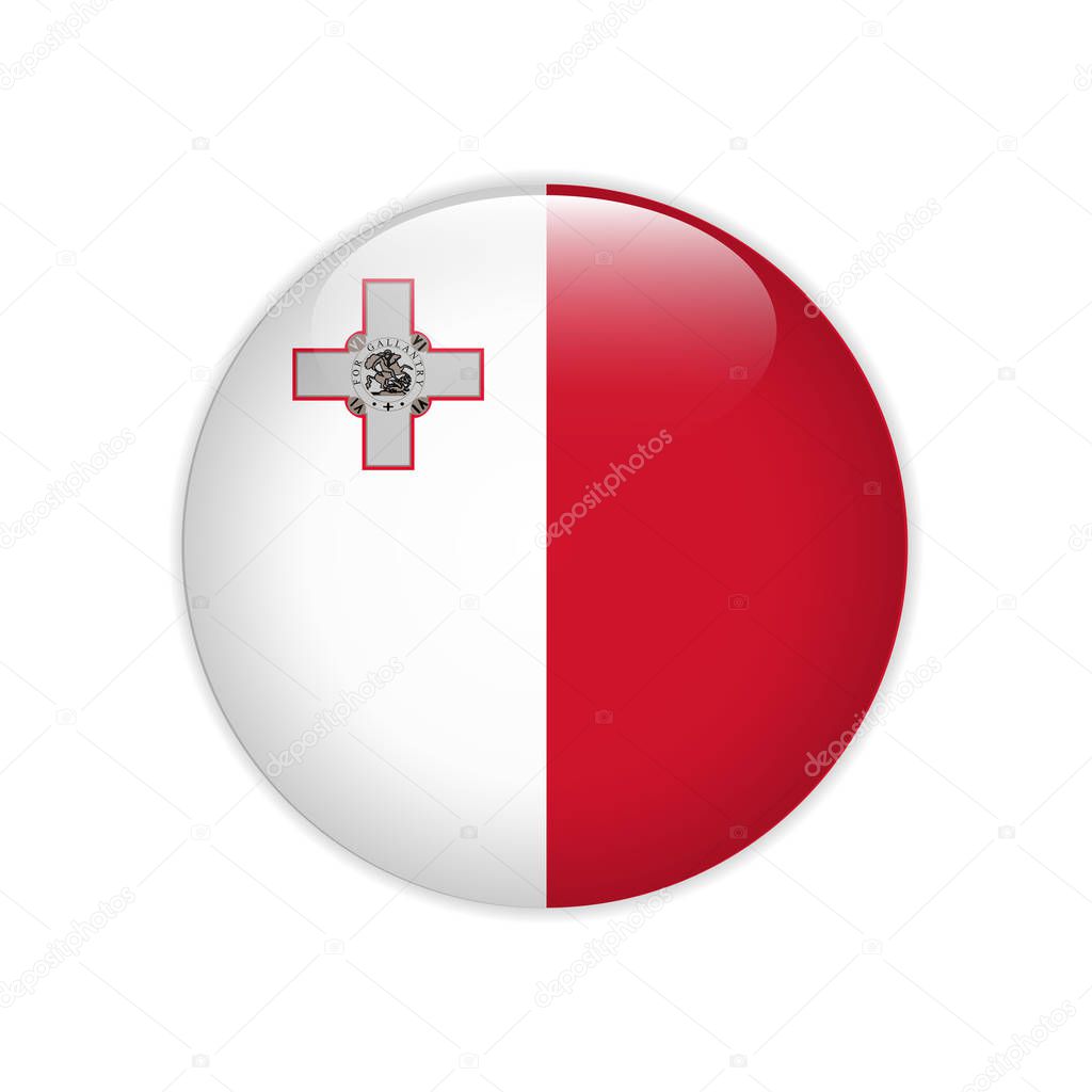 Malta flag on button