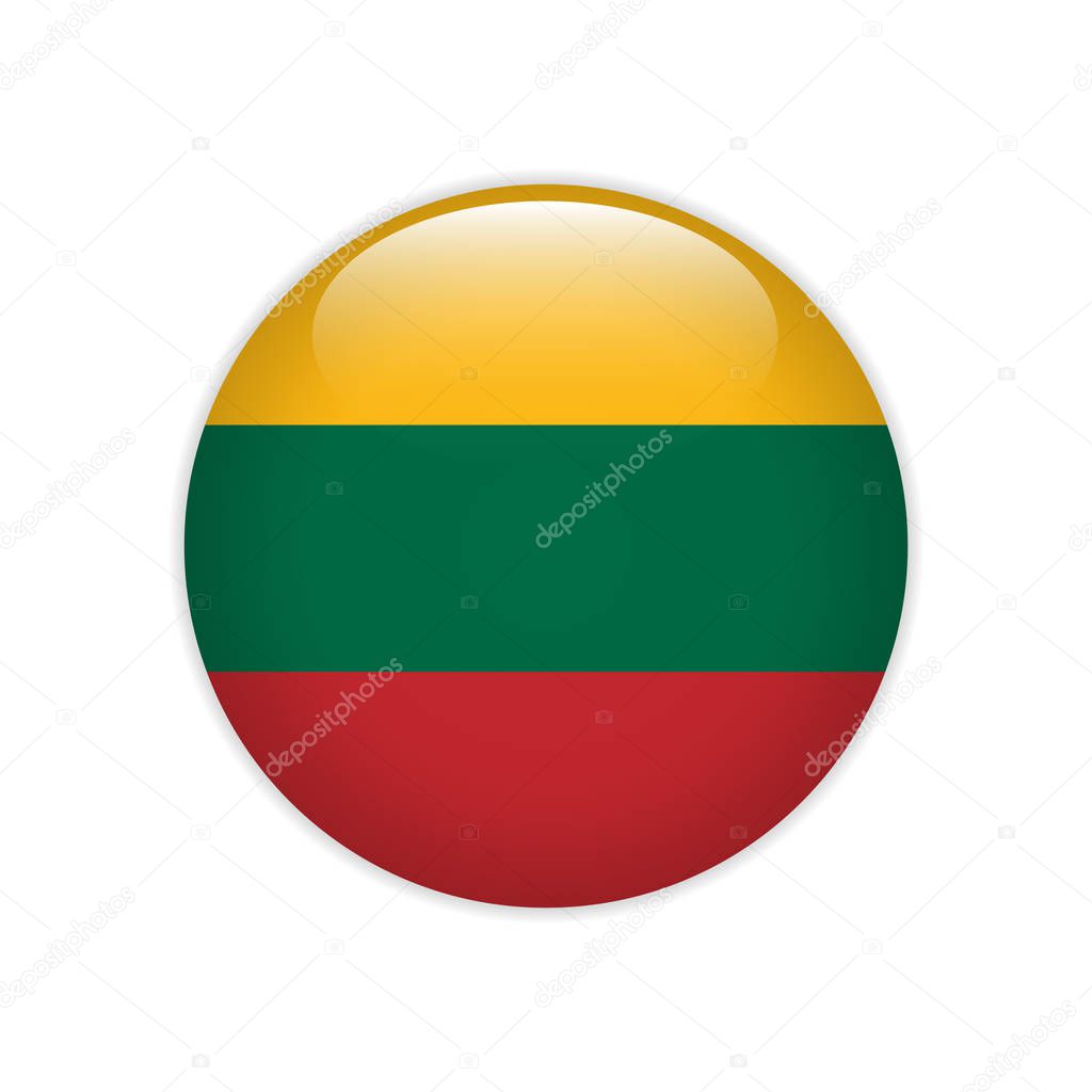 Lithuania flag on button