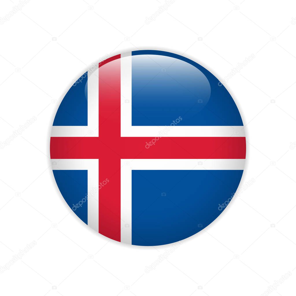 Iceland flag on button