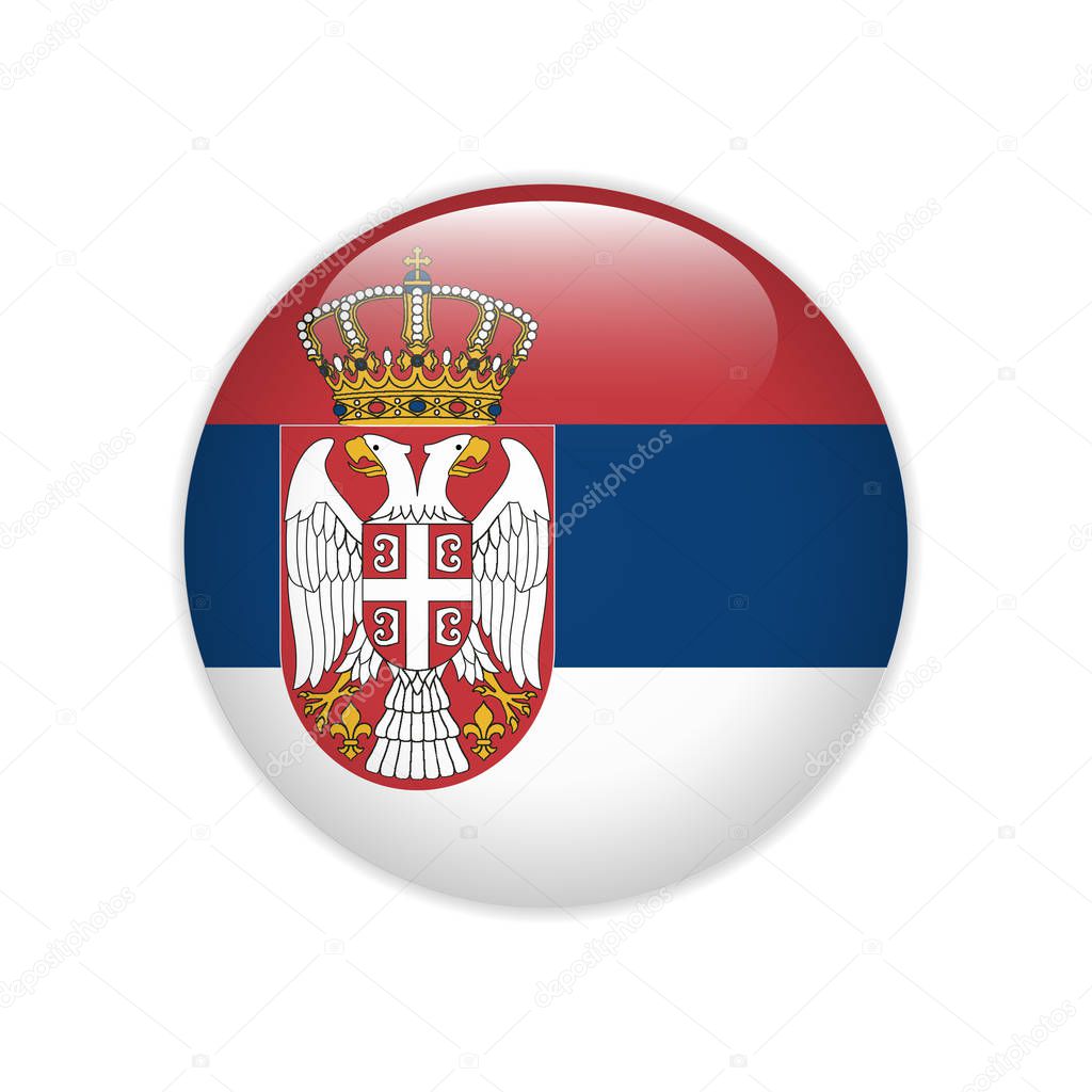 Serbia flag on button
