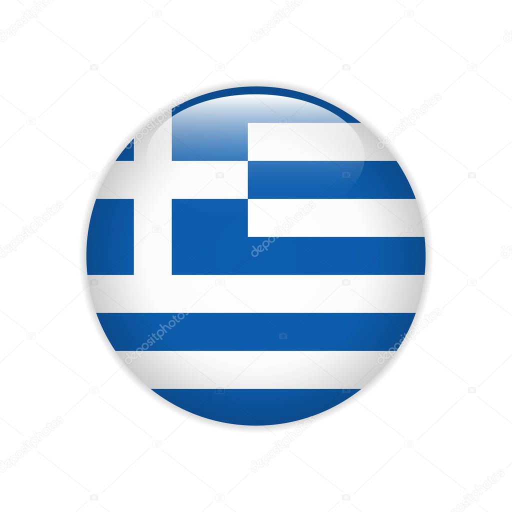 Greece flag on button