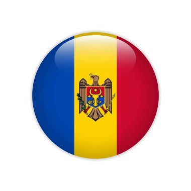 Moldova flag on button clipart