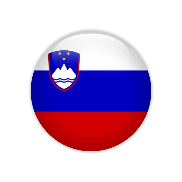 Slovenia Flag Button — Stock Vector