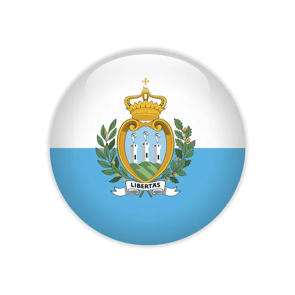 Bandeira San Marino Botão —  Vetores de Stock
