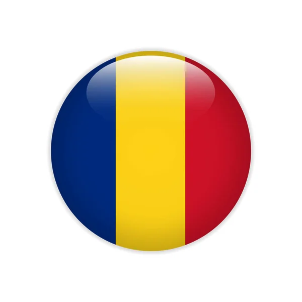 Romanya Bayrak Düğmesini — Stok Vektör