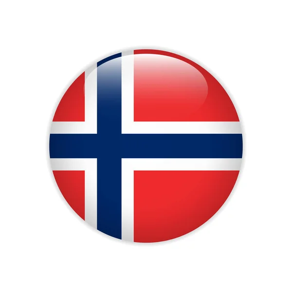 Bandeira Noruega Botão — Vetor de Stock