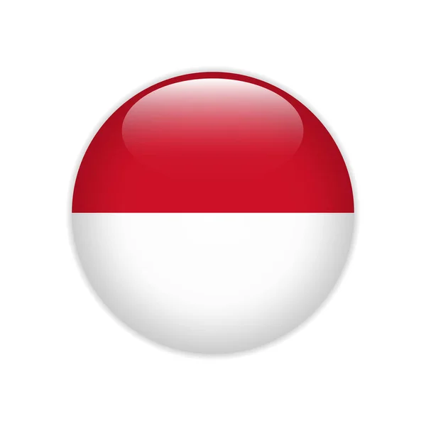 Monaco Flagga Knappen — Stock vektor