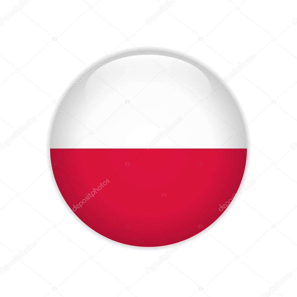 Poland flag on button