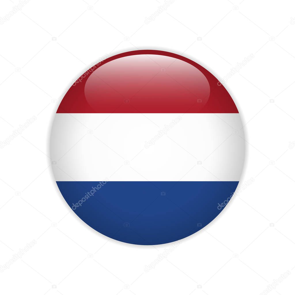 Netherlands flag on button