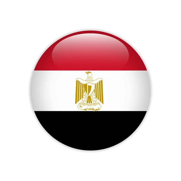 Bandera Egipto Botón — Vector de stock