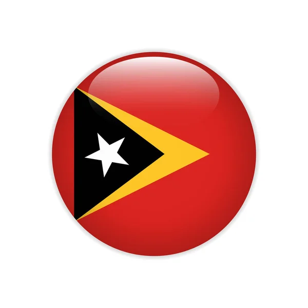 Timor Oriental Bandera Botón — Vector de stock