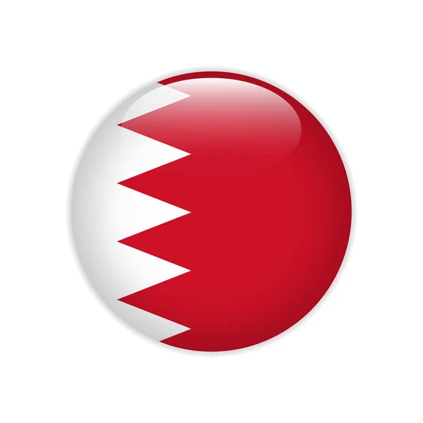 Bahrain Flag Button — Stock Vector