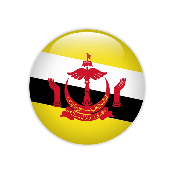 Brunei Flag Button — Stock Vector