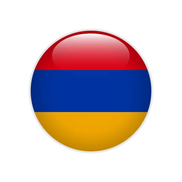 Armenien Flagge Auf Knopf — Stockvektor