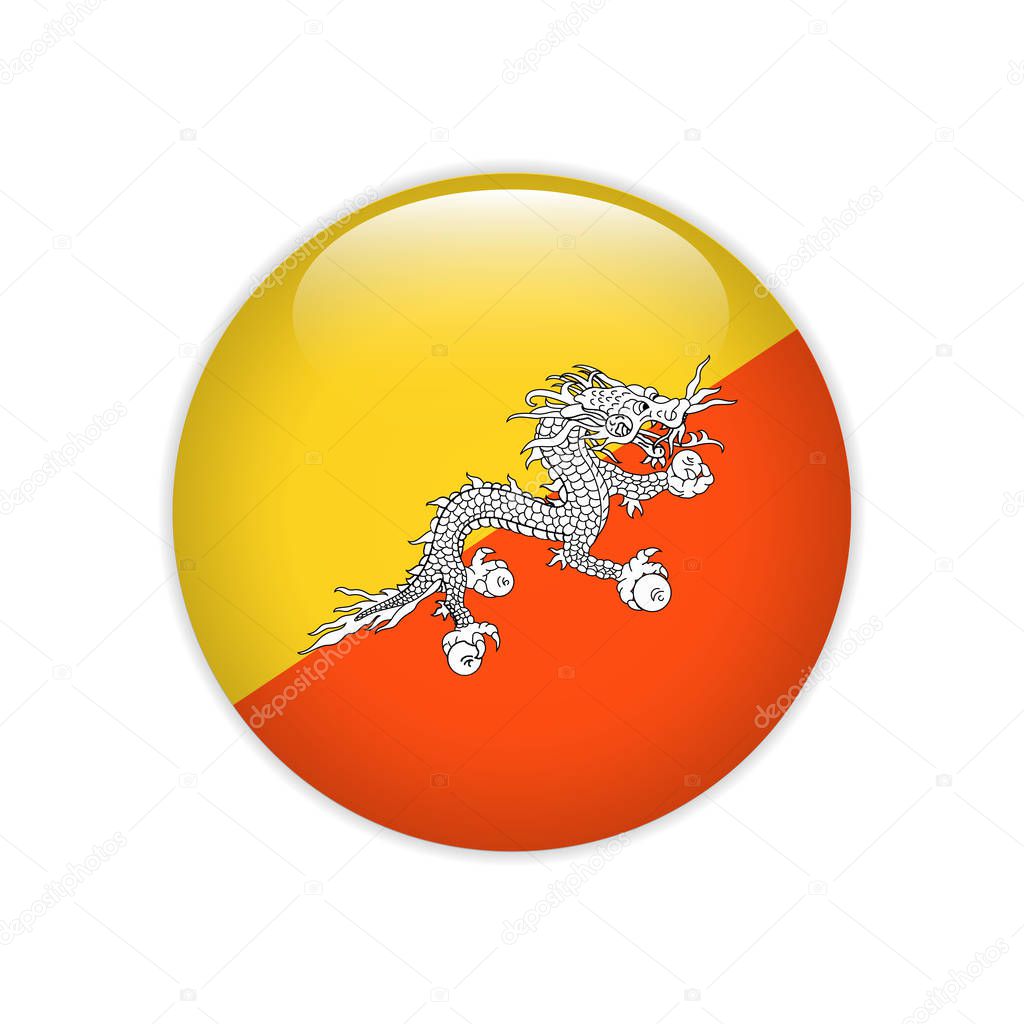 Bhutan flag on button