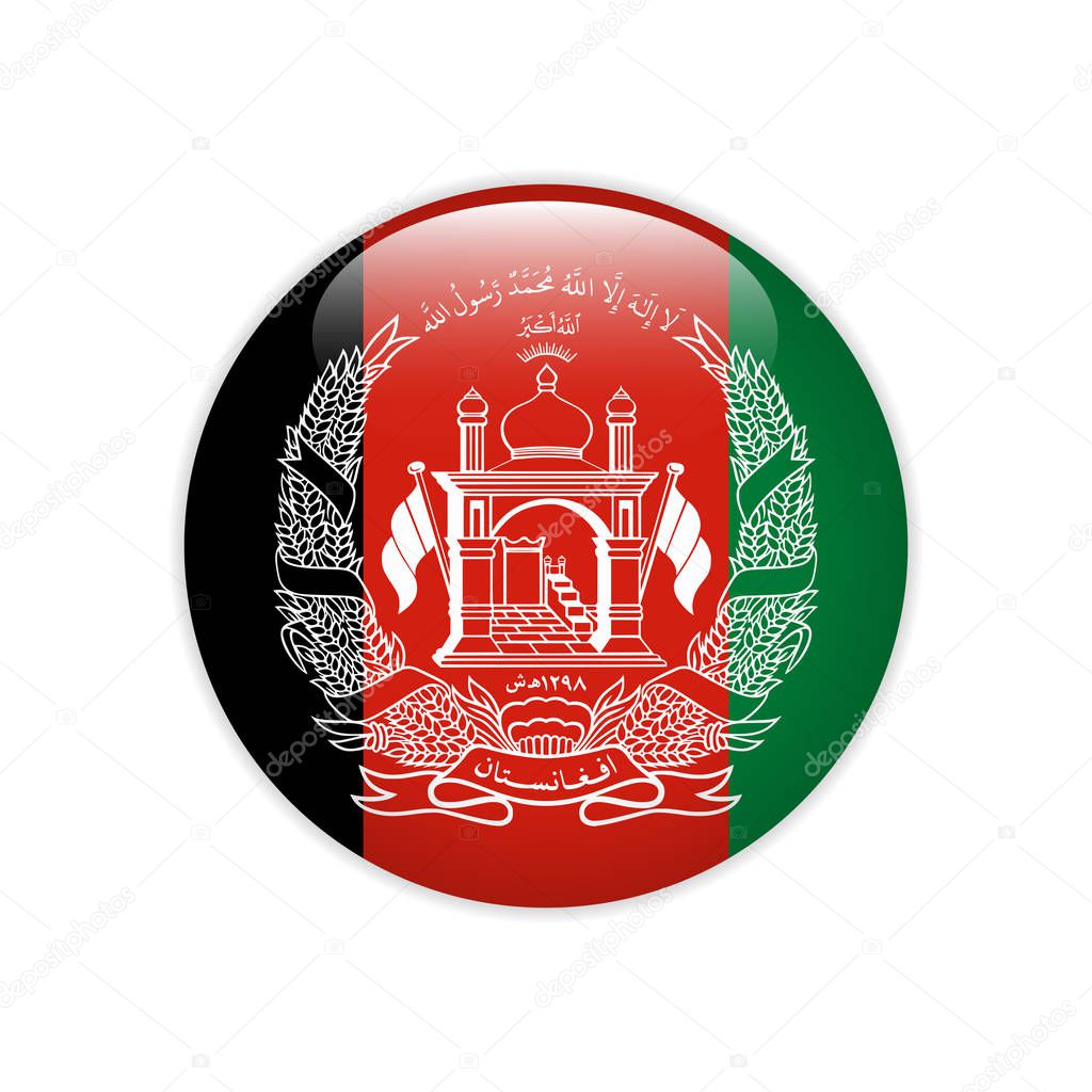 Afghanistan flag on button