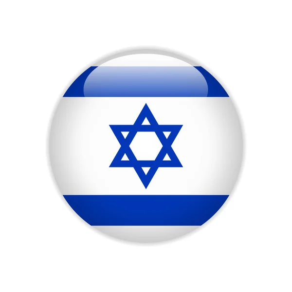 Bandera Israel Botón — Vector de stock
