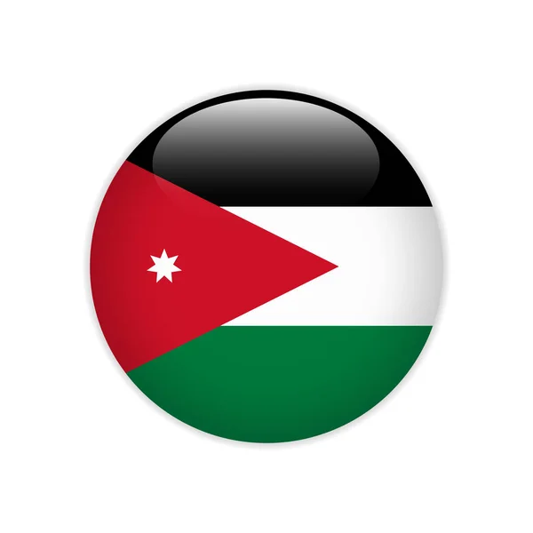 Bandera Jordania Botón — Vector de stock