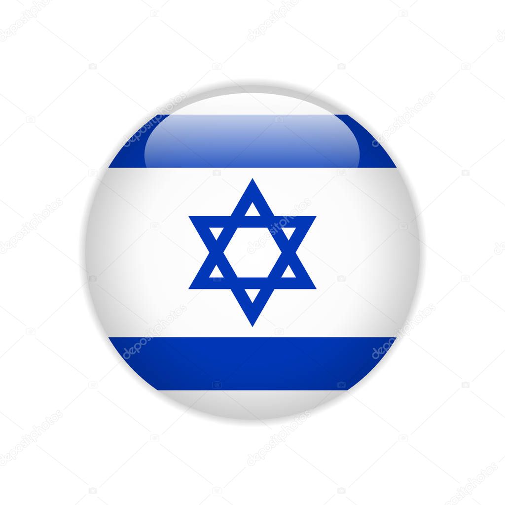 Israel flag on button