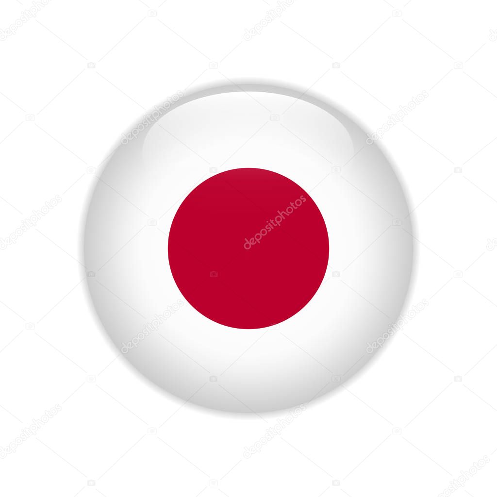 Japan flag on button