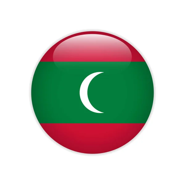Bandera Maldivas Botón — Archivo Imágenes Vectoriales