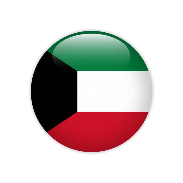 Kuwait Flag Button — Stock Vector