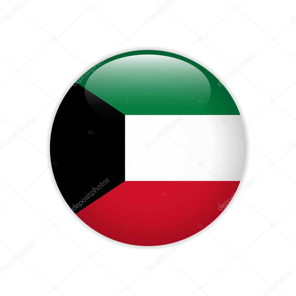 Kuwait flag on button