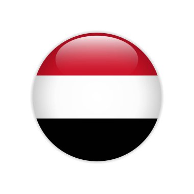 Yemen flag on button clipart