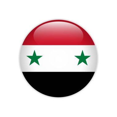 Syria flag on button clipart