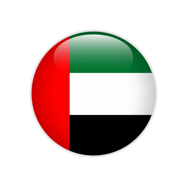 Verenigde Arabische Emiraten Vlag Knop — Stockvector