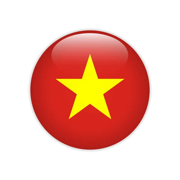 Vietnam Flag Button — Stock Vector