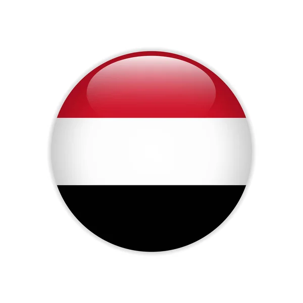 Bandera Yemen Botón — Vector de stock