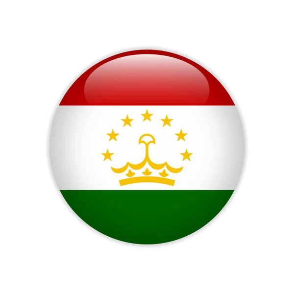 Tajikistan Flag Button — Stock Vector