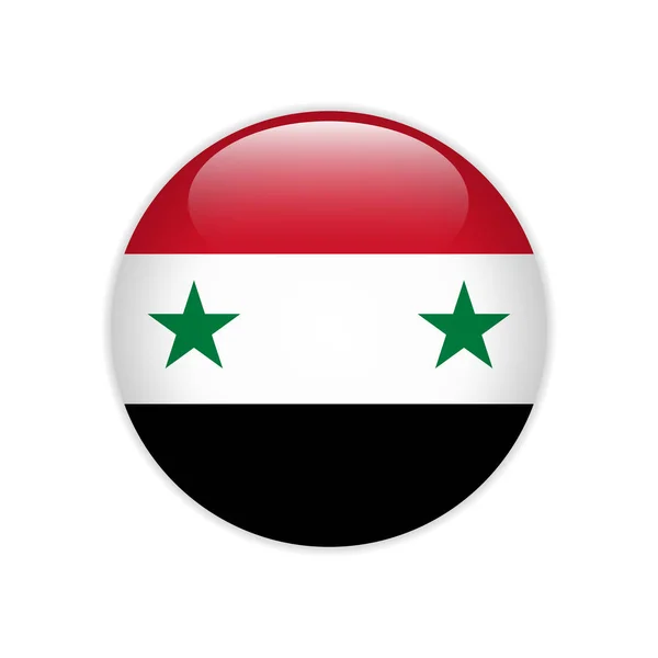 Syria Flag Button — Stock Vector