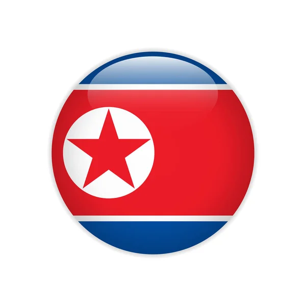 Прапор Північної Кореї Кнопку — стоковий вектор