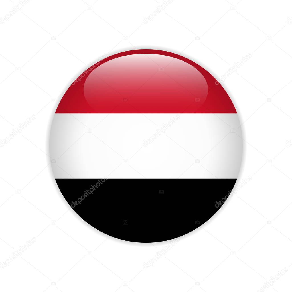 Yemen flag on button