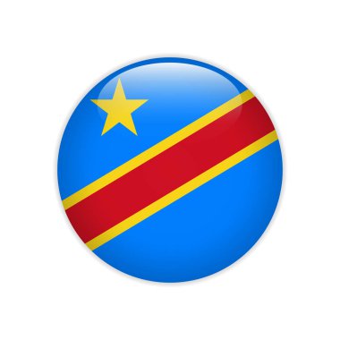 Democratic Republic Congo flag on button clipart