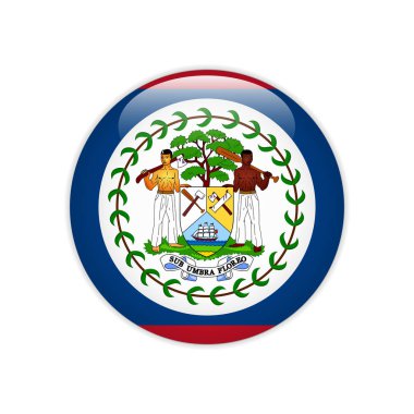 Belize flag on button clipart