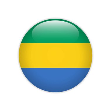 Gabon flag on button clipart