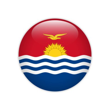 Kiribati flag on button clipart