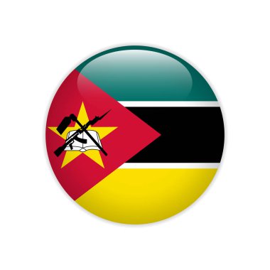 Mozambique flag on button clipart
