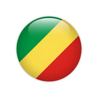 Republic Congo flag on button clipart