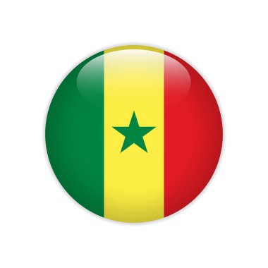 Senegal flag on button clipart