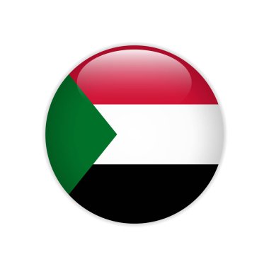 Sudan flag on button clipart