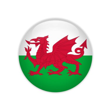 Wales flag on button clipart